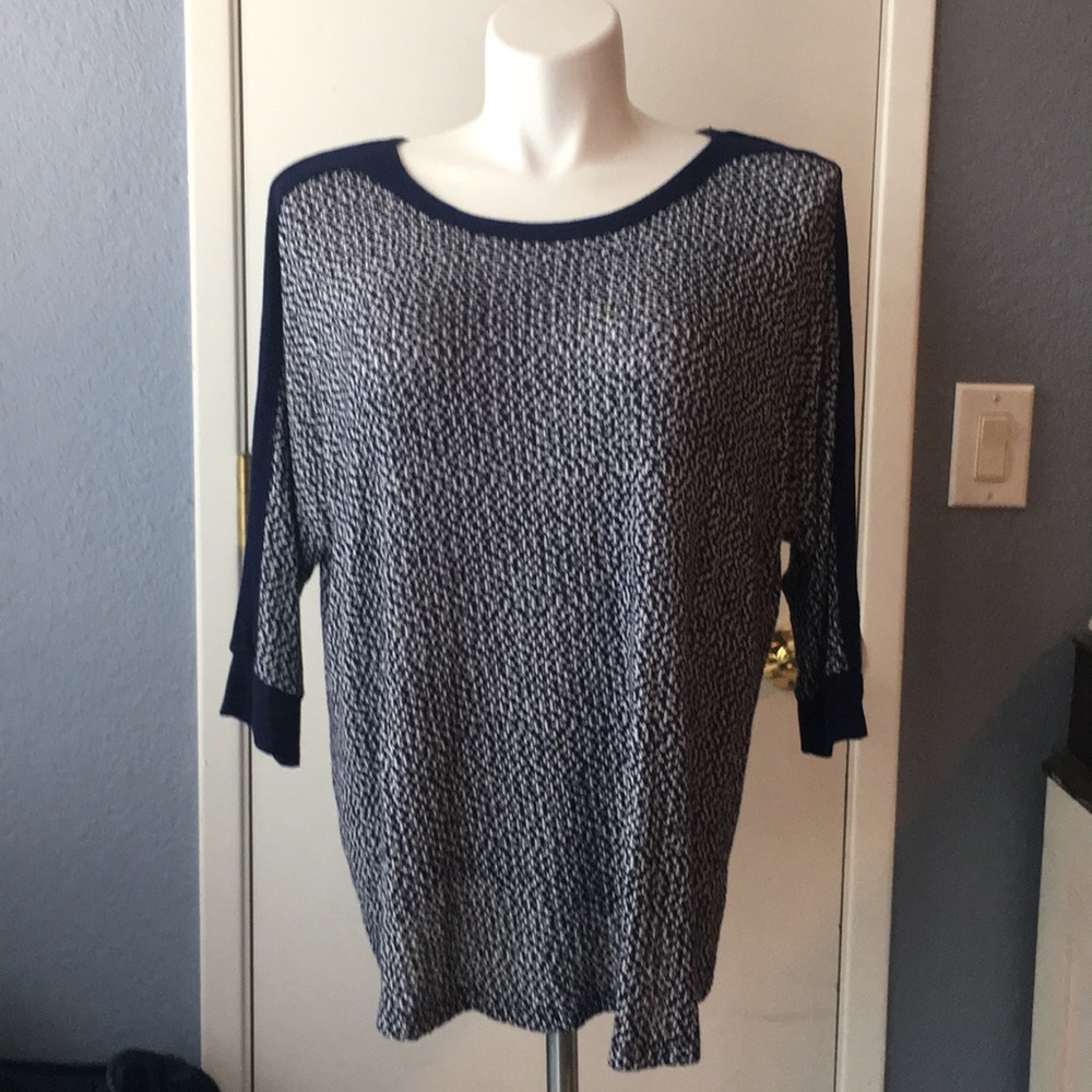 Blue and white sweater